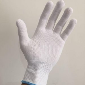Guante de poliester blanco tipo inspector